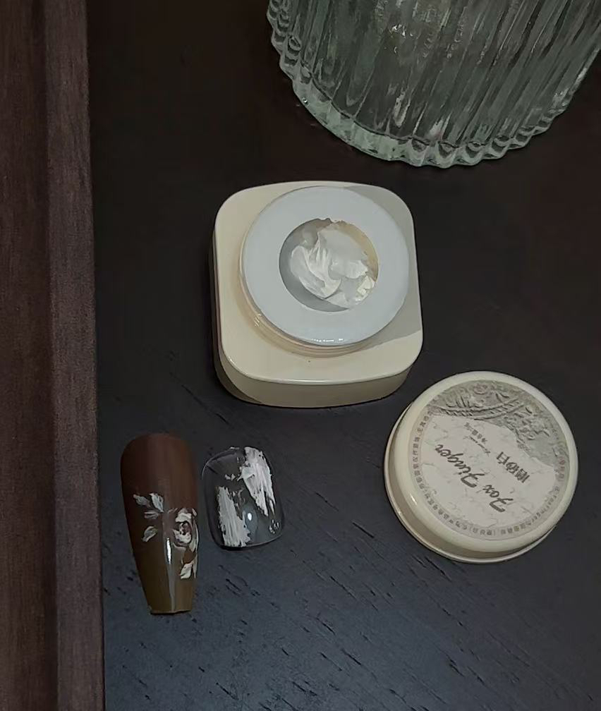 FOXFINGER·豆汤新款美甲罐装甲油胶磨砂质感油画白可彩绘