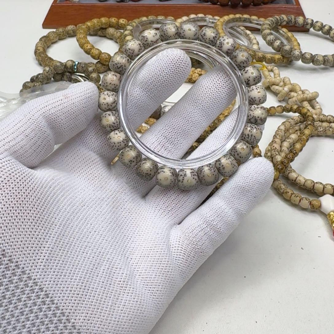 星月菩提手串6创世糯冰石玉针尖星10左右桶单圈