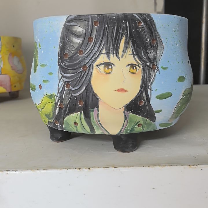 红泥花盆景德镇陶瓷