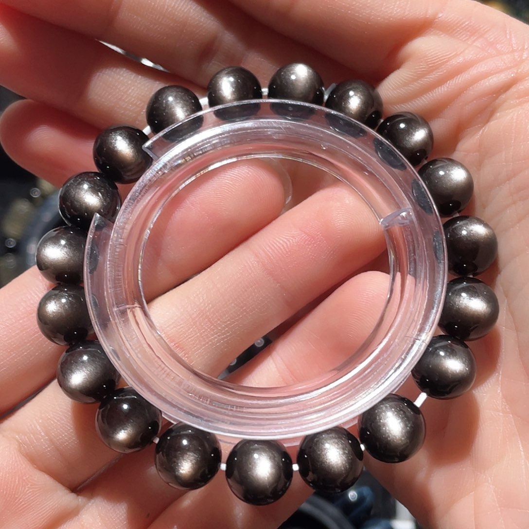 黑曜岩手链未镶嵌一***萄