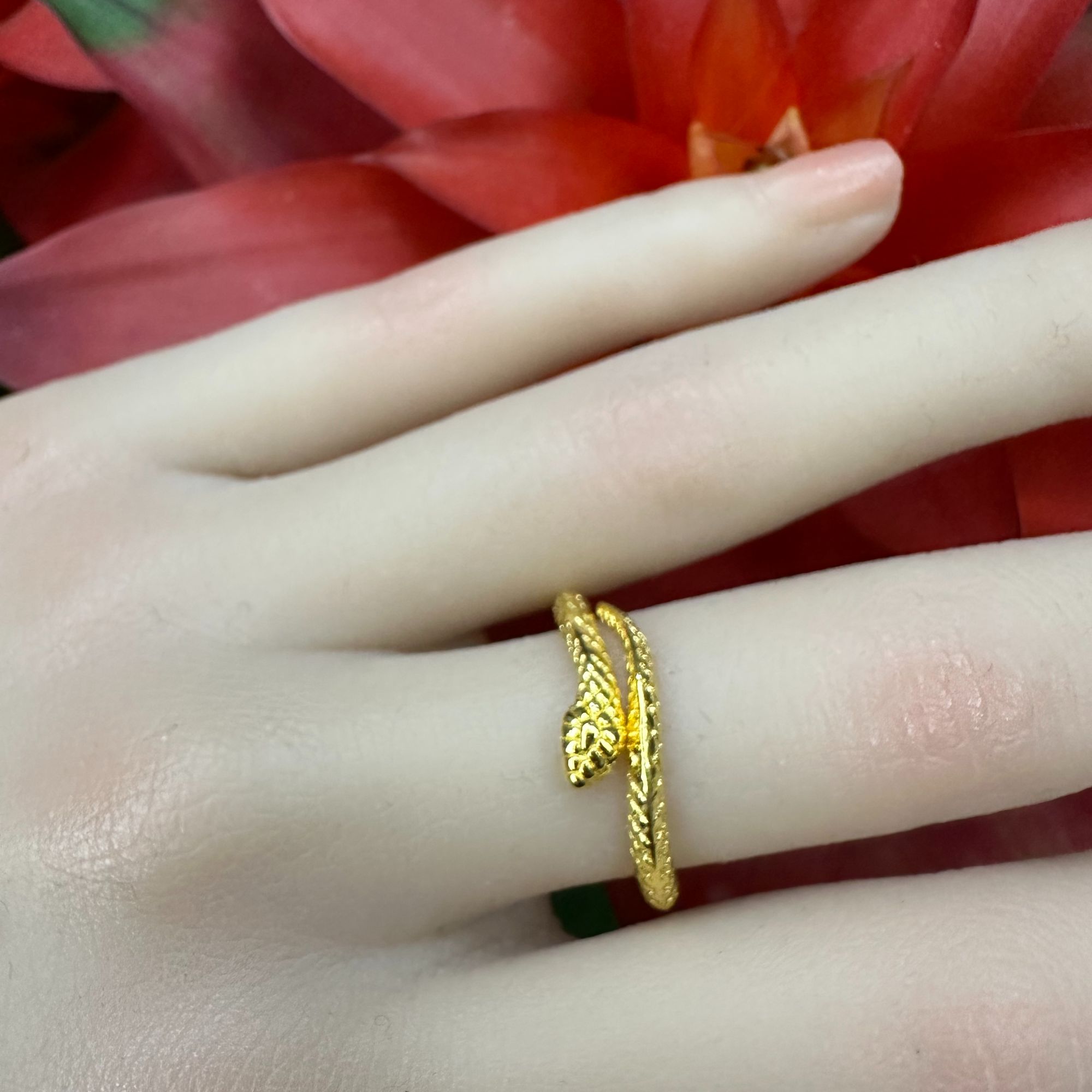 足银戒指 绿眼蛇戒指