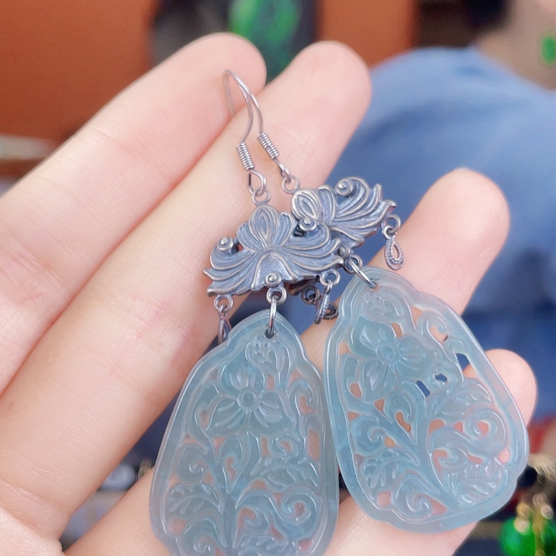 翡翠未镶嵌耳饰饰品