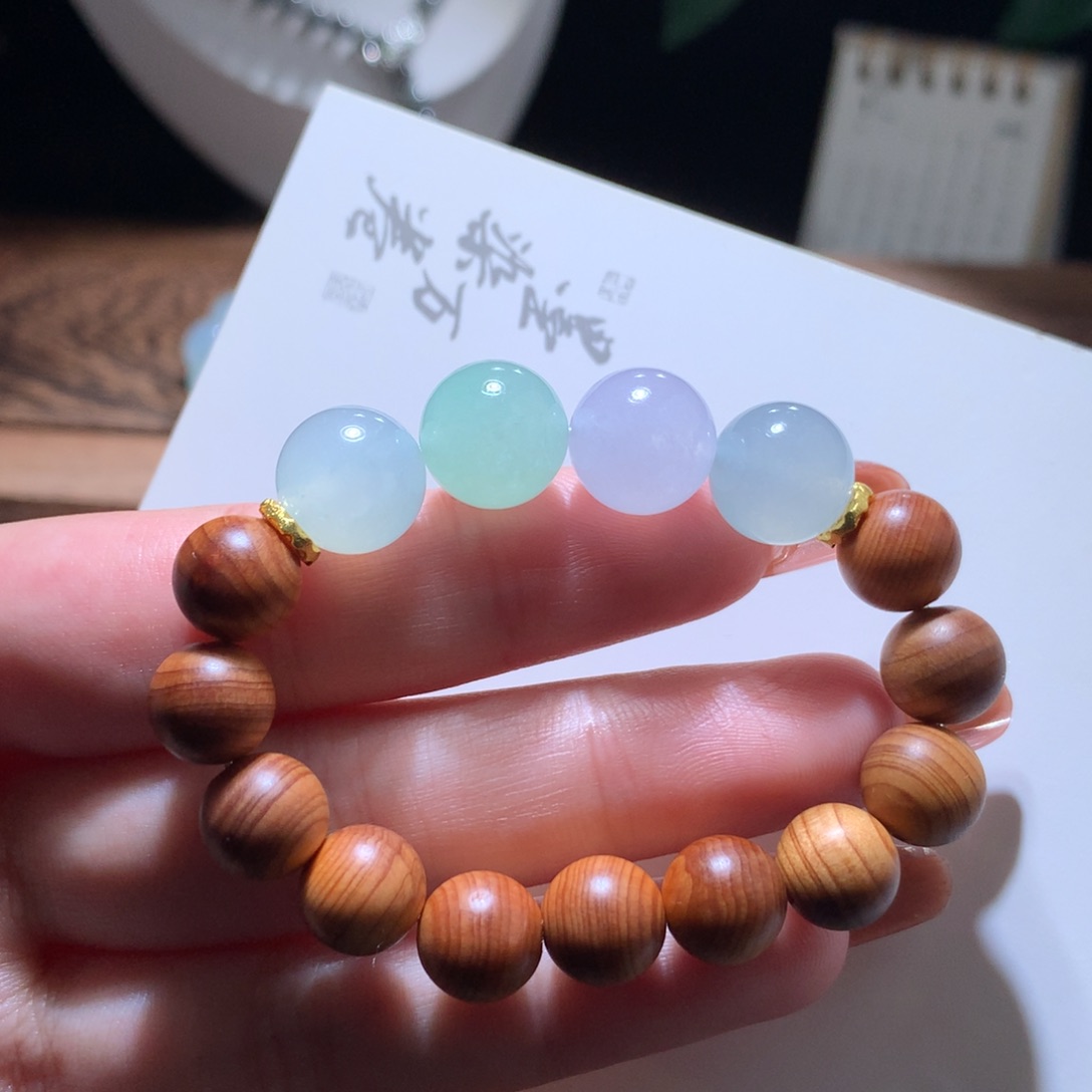 翡翠手链未镶嵌卡12春夏秋冬