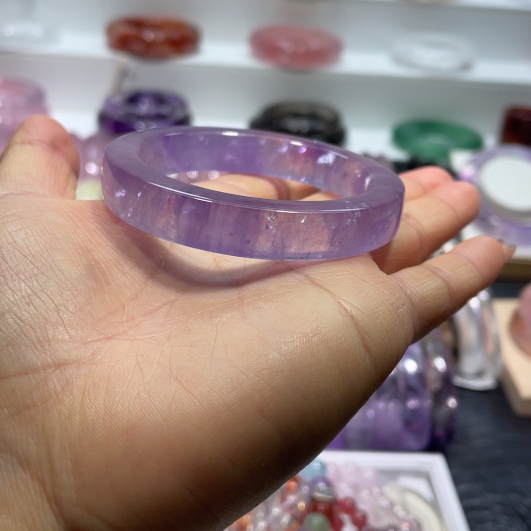 水晶手镯50.6圈口11号未镶嵌