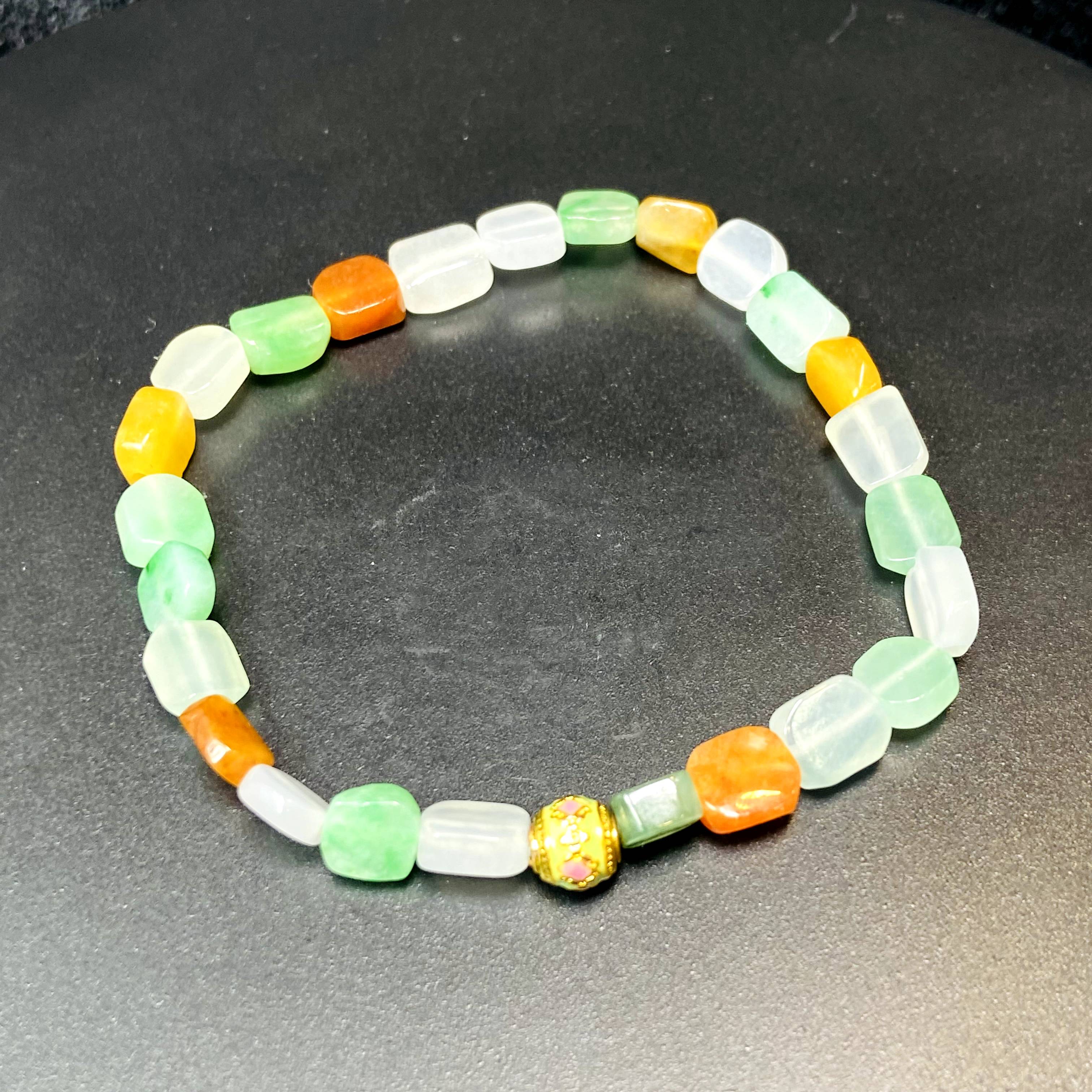 RX19天然缅甸A货翡翠多宝方珠手串/102442/北京中保拍卖