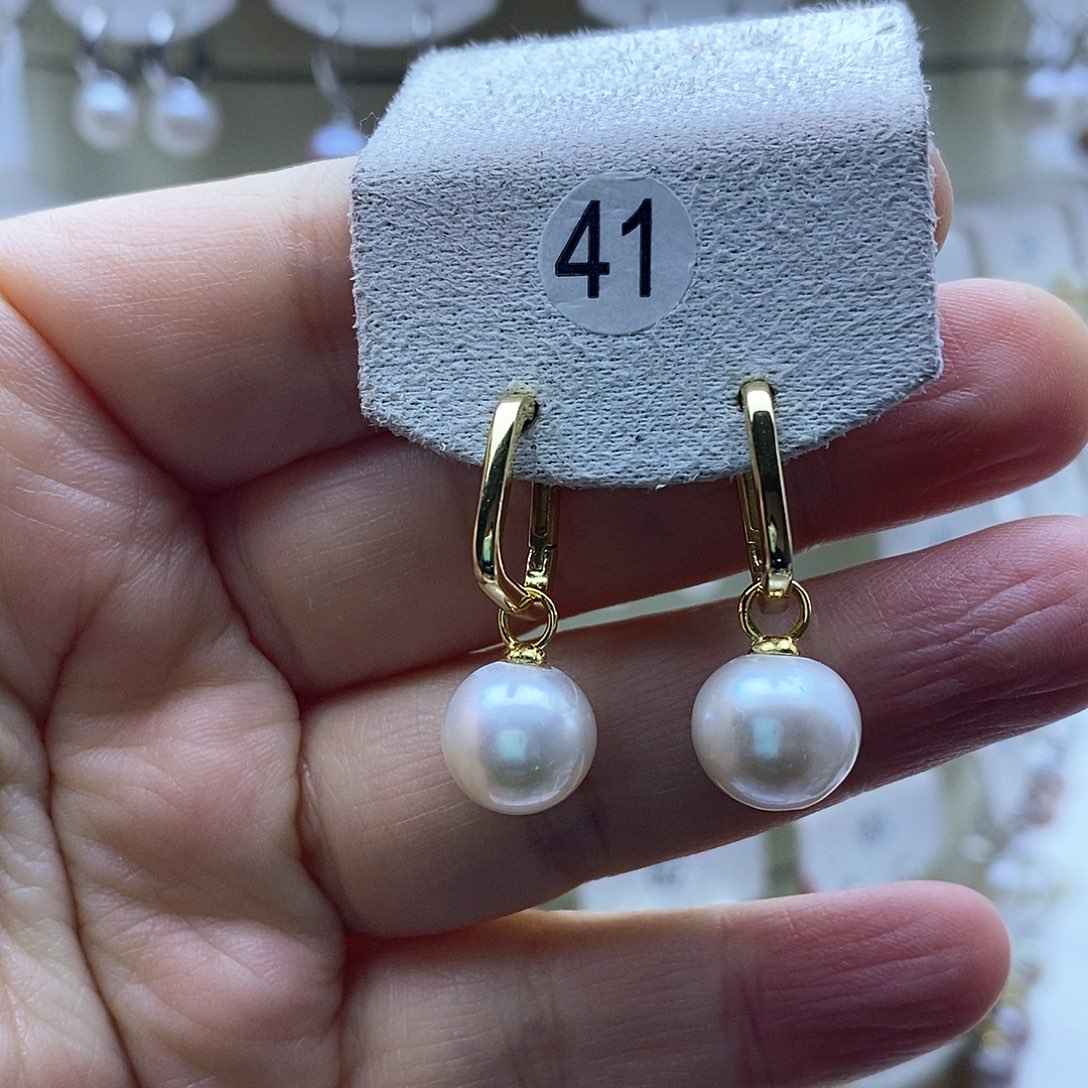 淡水珍珠耳饰银S925镶嵌