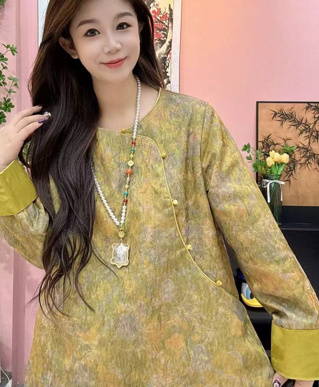  【胜华优选】新中式大码女装轻奢国风上衣-5559