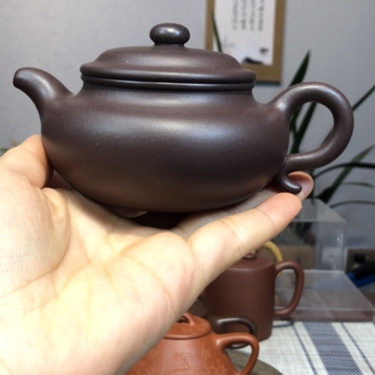 紫砂茶壶微瑕仿古清灰紫泥