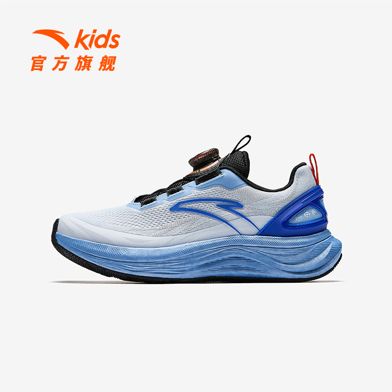 安踏儿童男大童跑鞋2025春新款舒适透气防滑耐磨青少年旋钮运动鞋
