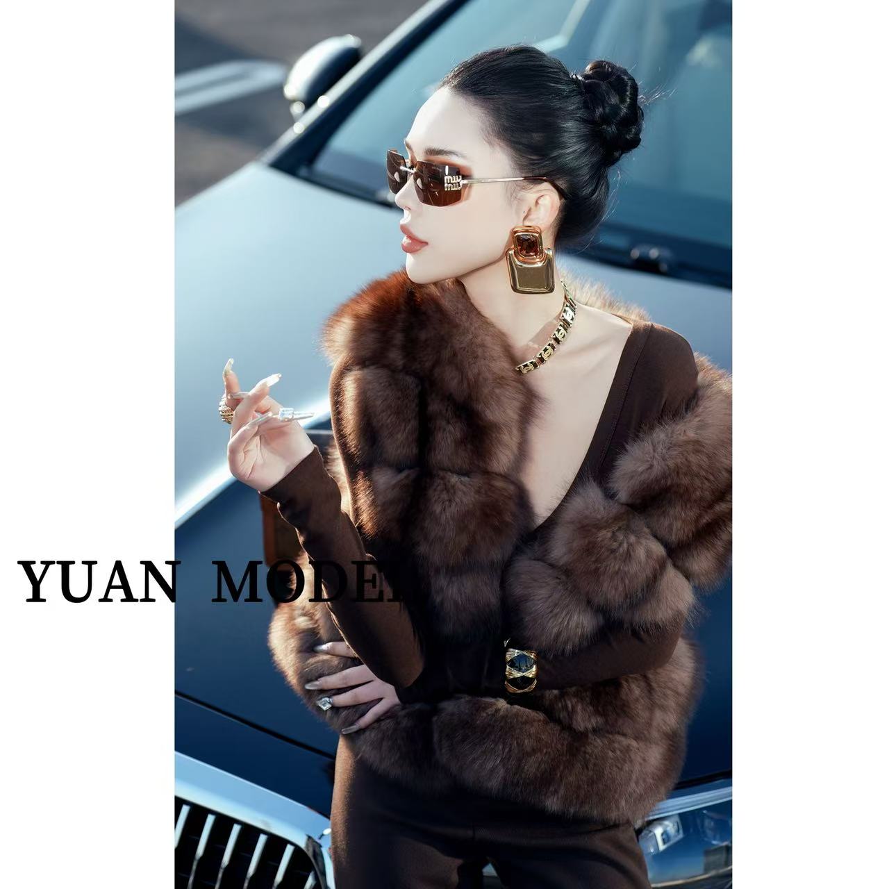 YUAN MODEL/媛老板-【纽约富人区】高端时装富婆必备马甲外套110304