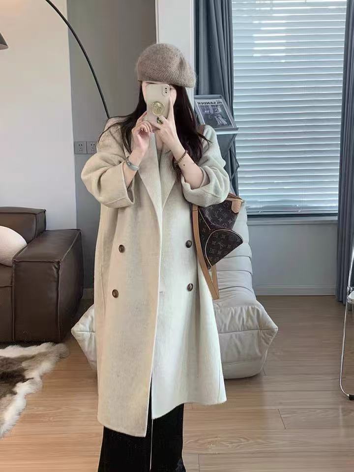 2000-2200冬季双面羊毛大衣女士外套