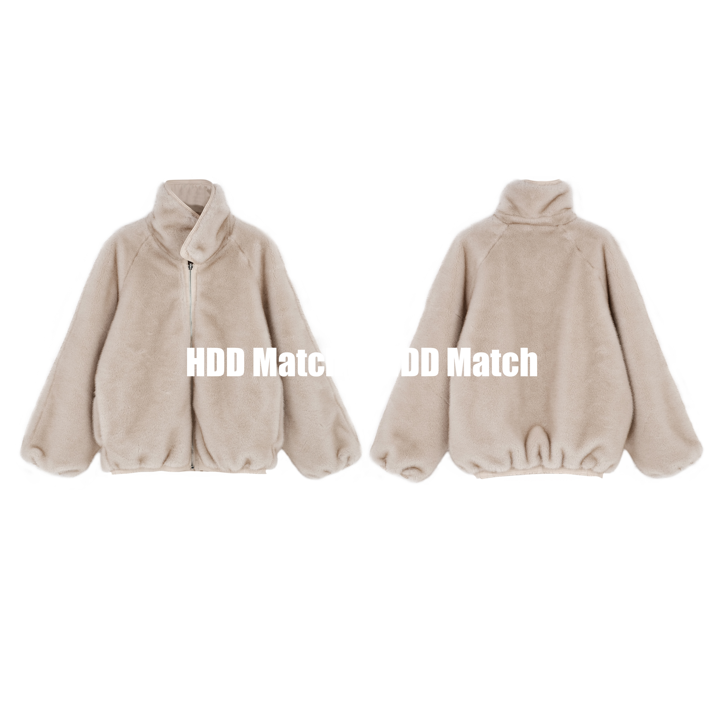 HDD- "奶茶伴侣"  女款定制轻奢双面穿毛毛外套 Y1068