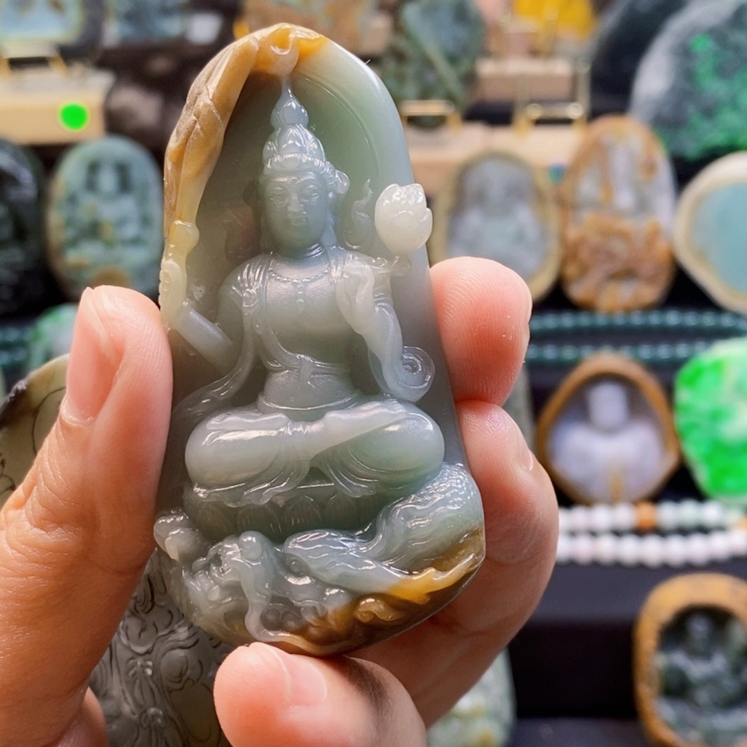 普***光定制翡翠未镶嵌毛坯货定制加工