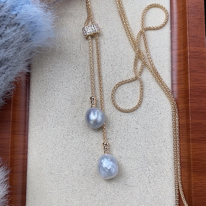 银S925镶嵌海水珍珠颈饰