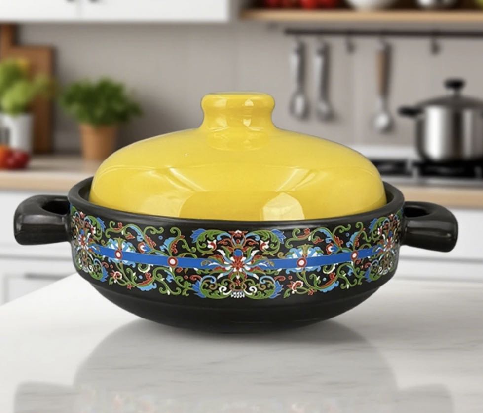 【珐琅彩】3.8L煲汤家用耐高温干烧不裂易清洗炖肉安全健康陶瓷砂锅