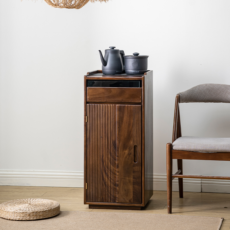 胡桃木家用客厅茶吧机可移动烧水壶一体茶台茶几靠墙烧水柜茶水柜
