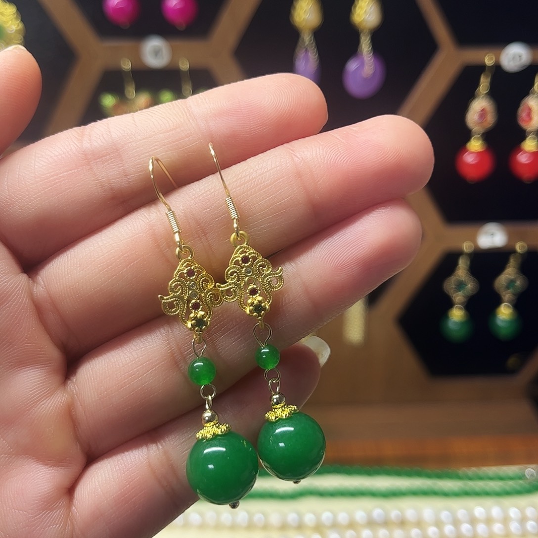 锆石纯铜合金耳饰