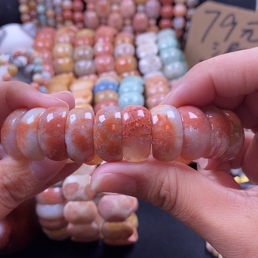 硅化珊瑚（珊瑚玉）手牌未镶嵌13