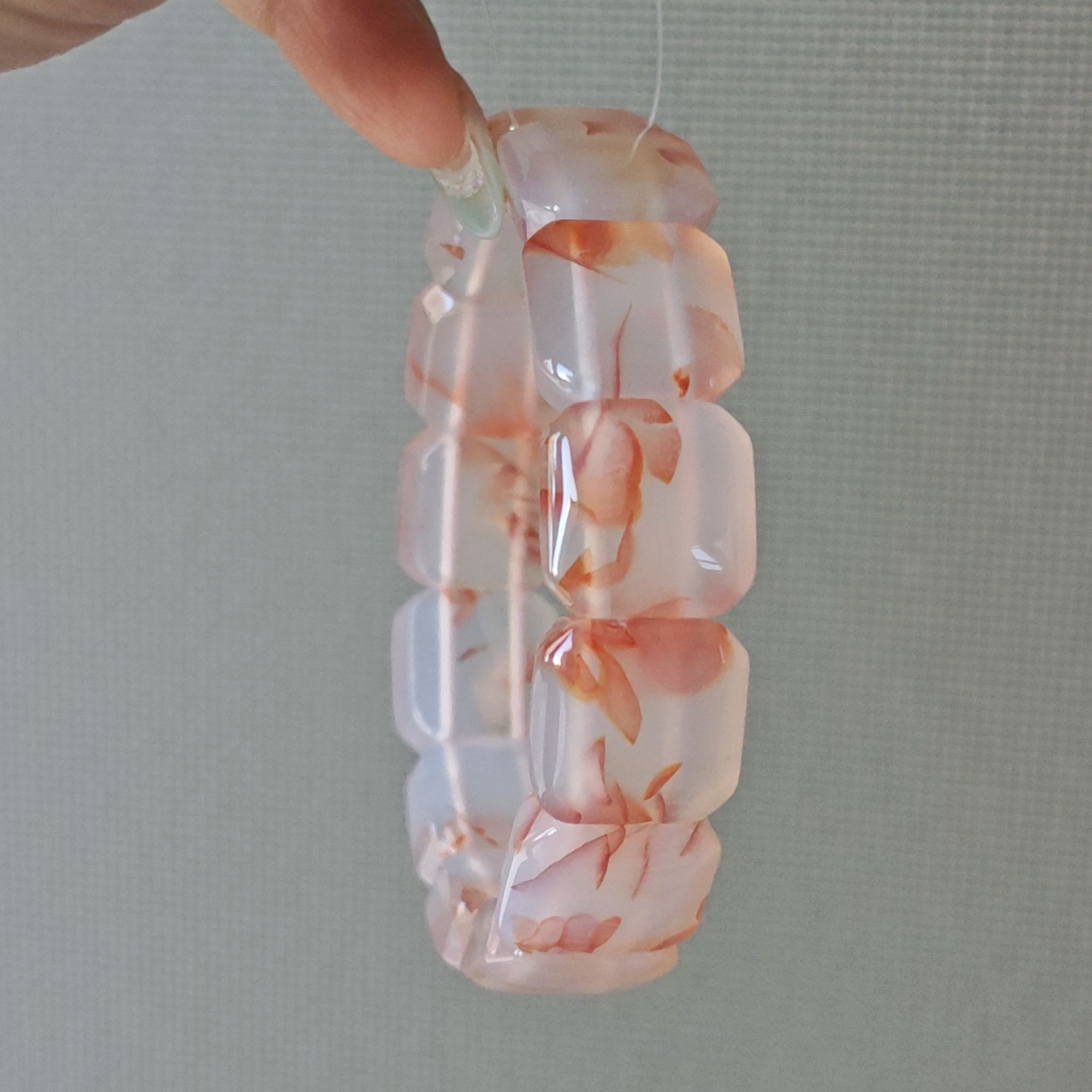 龙纹手牌  天然飘花樱花玛瑙手镯 天然水晶玛瑙玉石手串手链