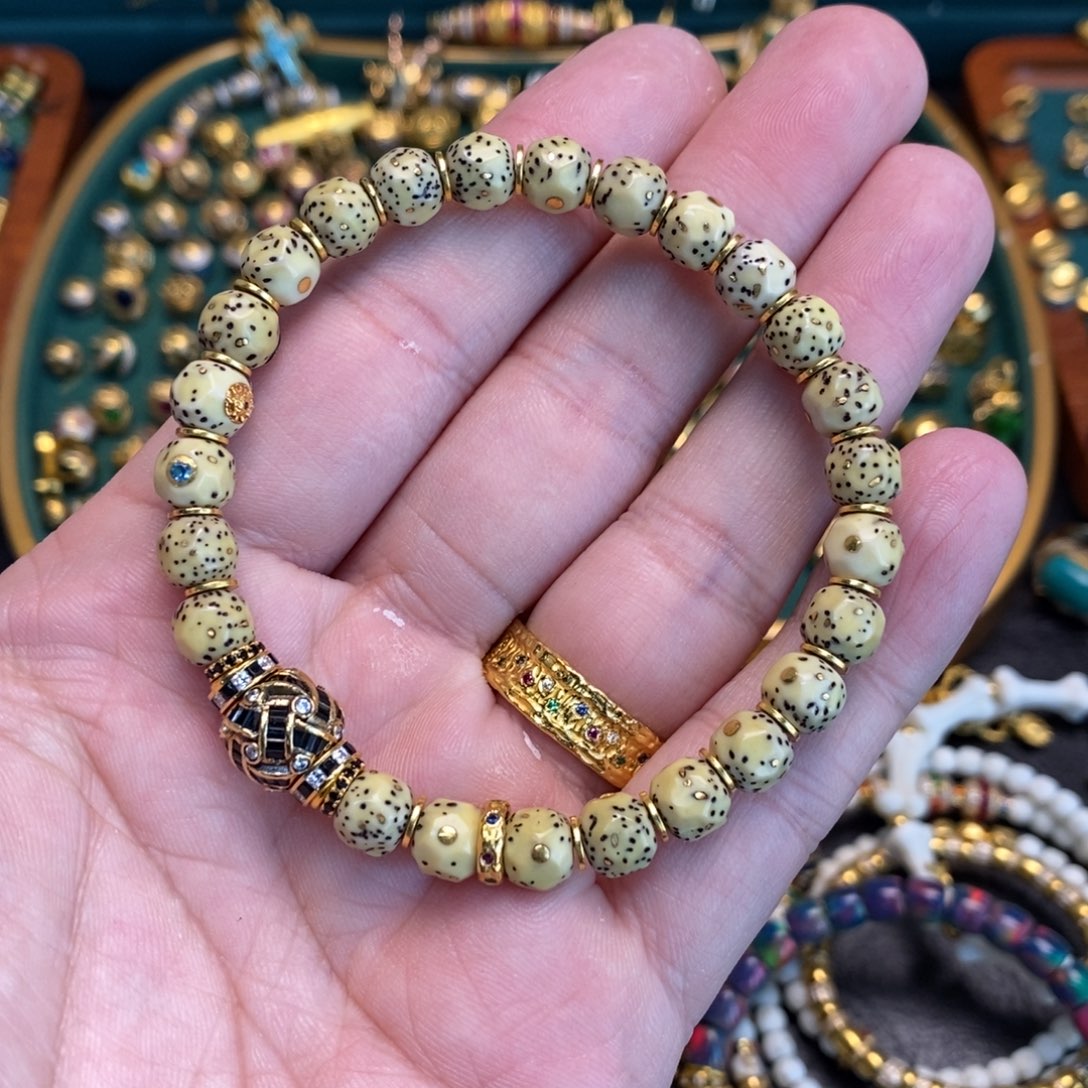 合成立方氧化锆手链足金镶嵌