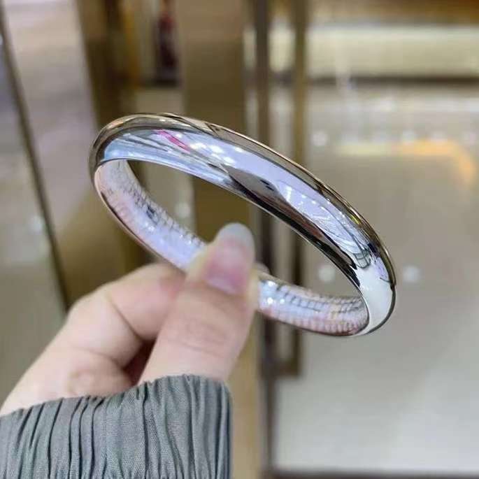 B40【约40g8.5MM】999.9古法亮面闭口实心手镯A4C9