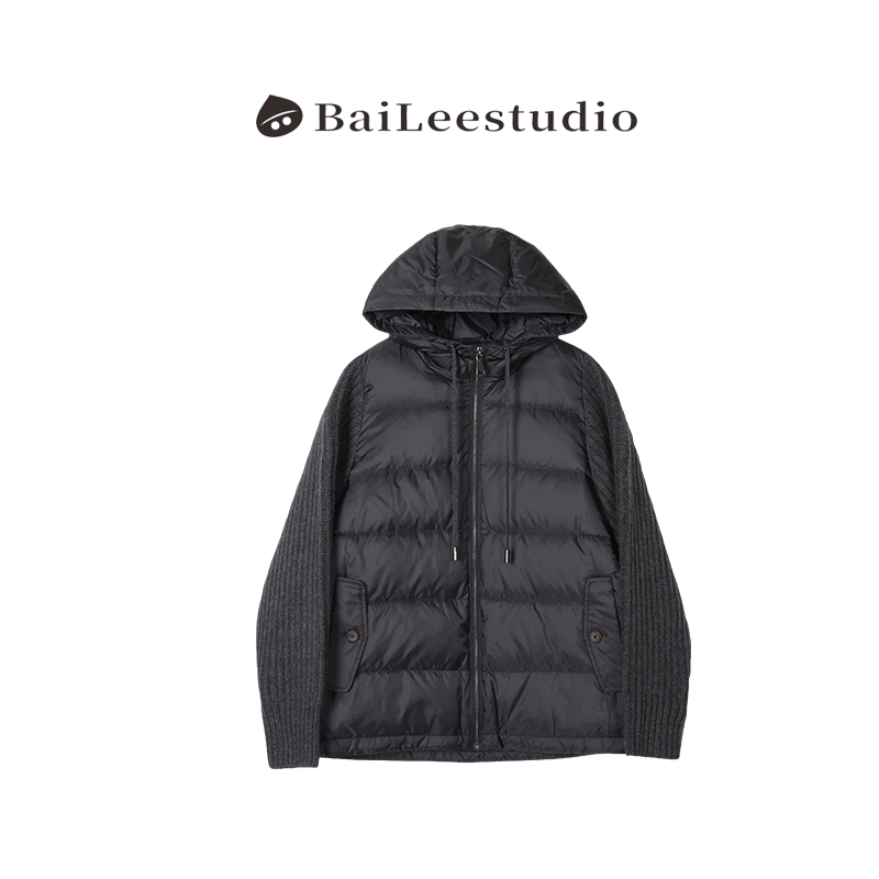 【柏栗良品】2025冬季新款~宽松型保暖连帽拼袖羽绒服女YR12