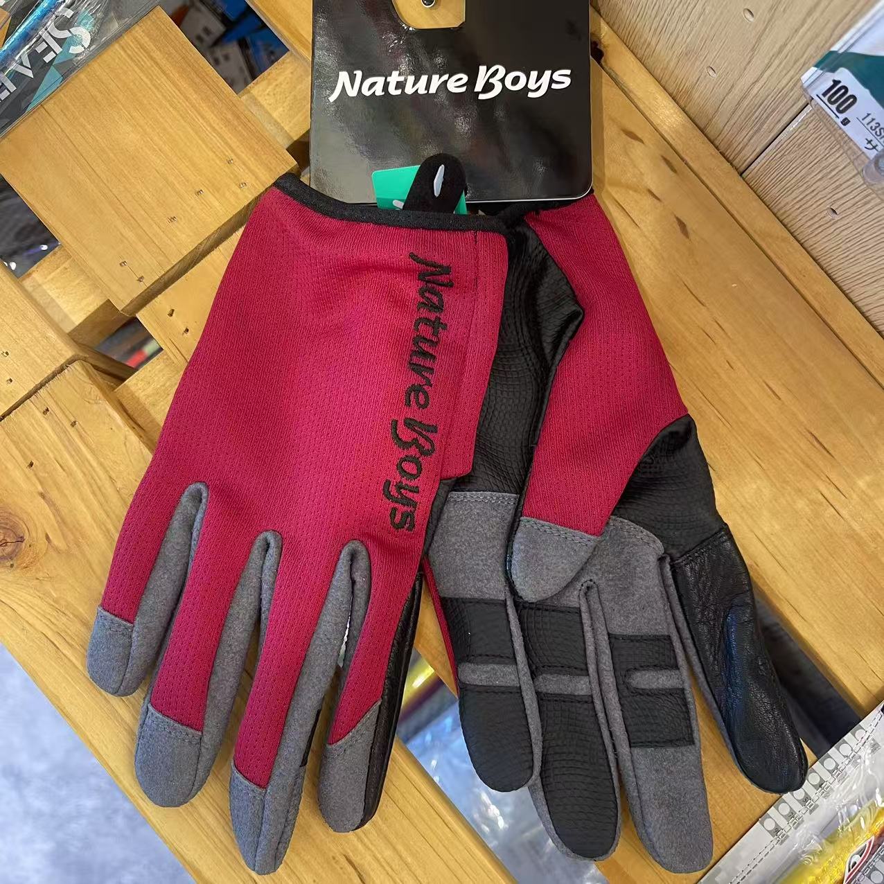 日本 Natue Boys 铁板波爬 手套 透气防滑 钓鱼手套 防滑透气手套