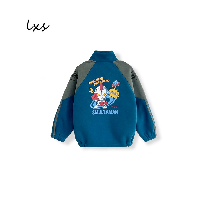 童装儿童加绒外套冬季男童韩版卡通休闲百搭宽松拉链立领外套Q185