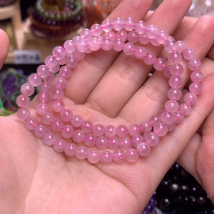 未镶嵌手串水晶5.5粉晶