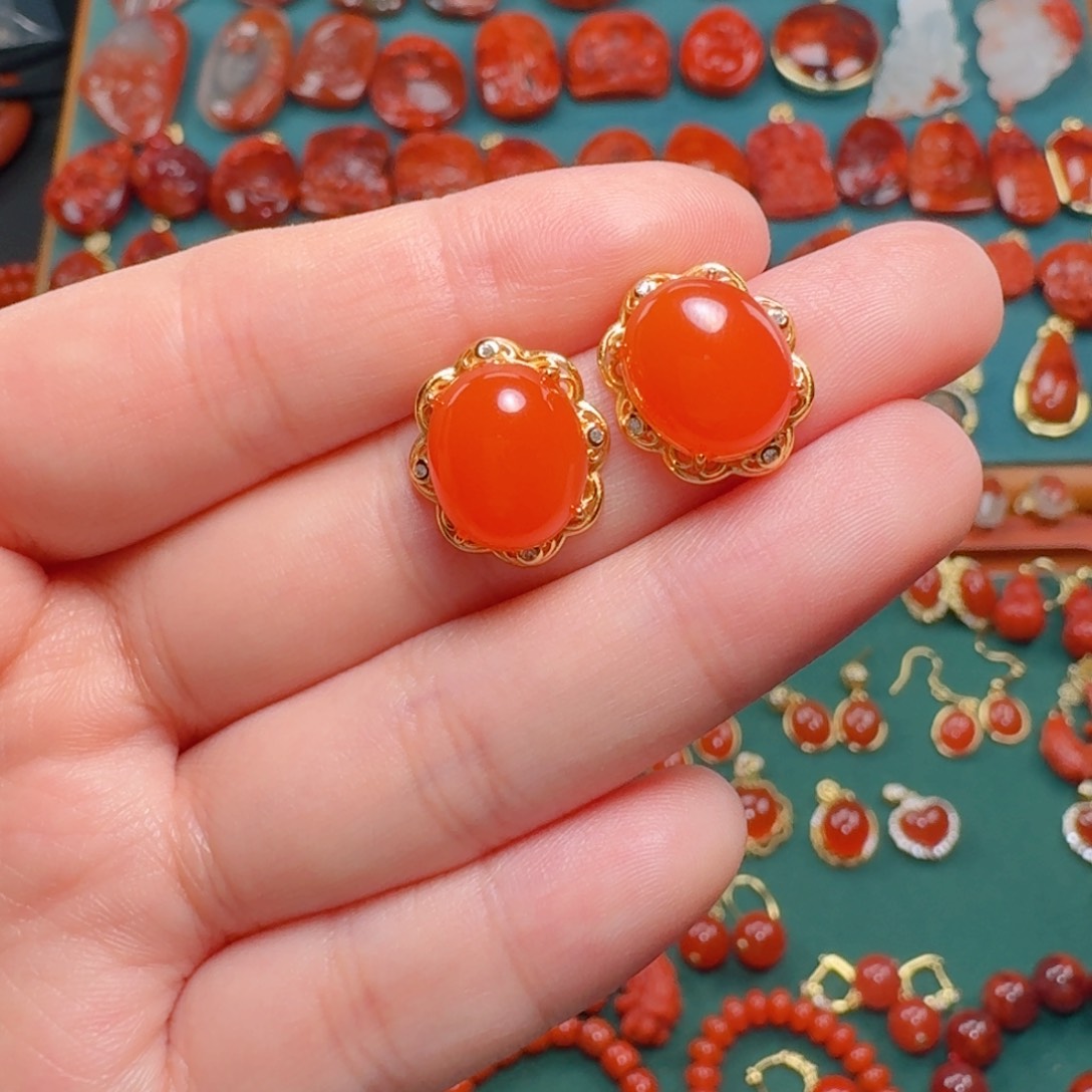 南红玛瑙南红12+银S925镶嵌