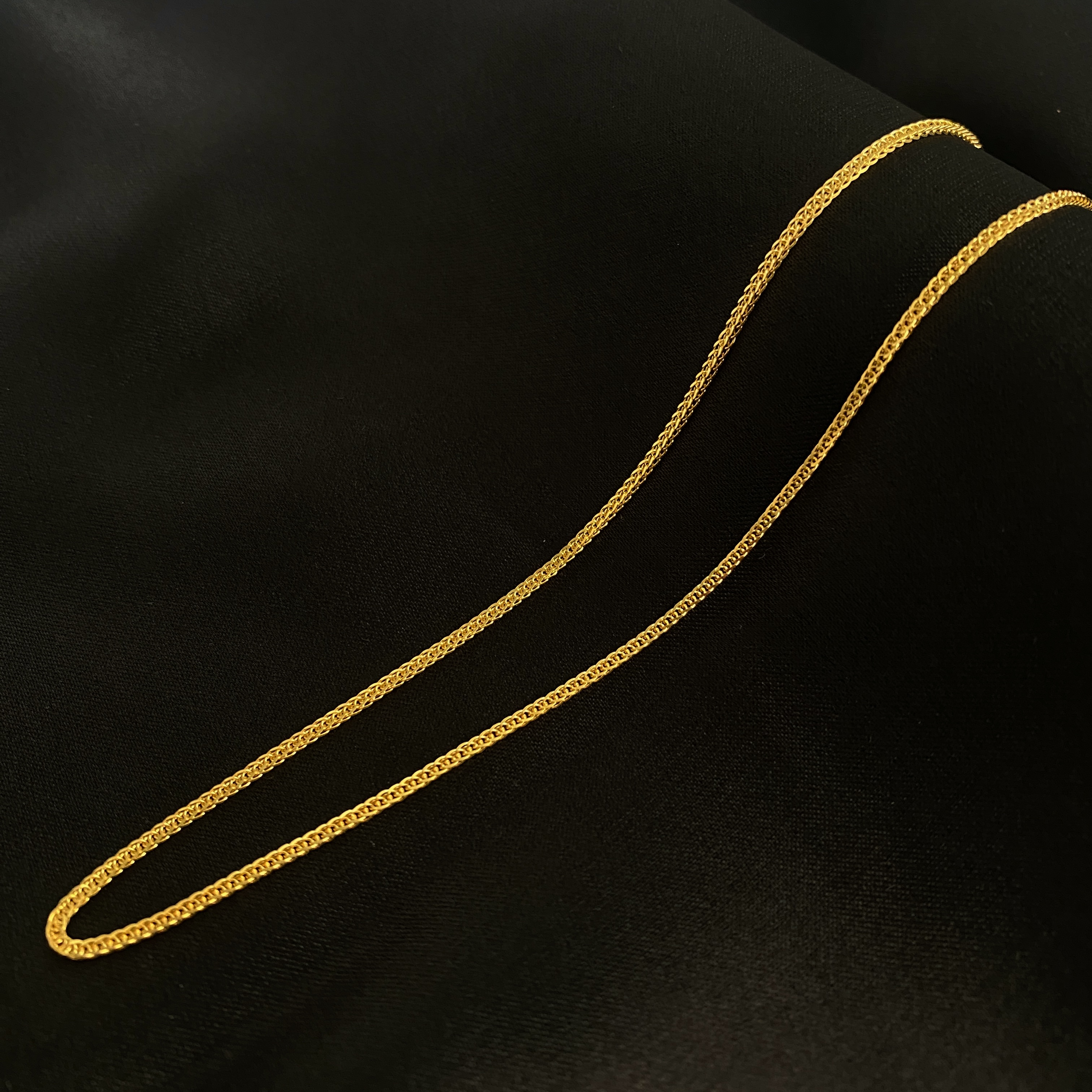 链子足银 999金色肖邦链1.2mm百搭素链足银锁骨链精致万能链女