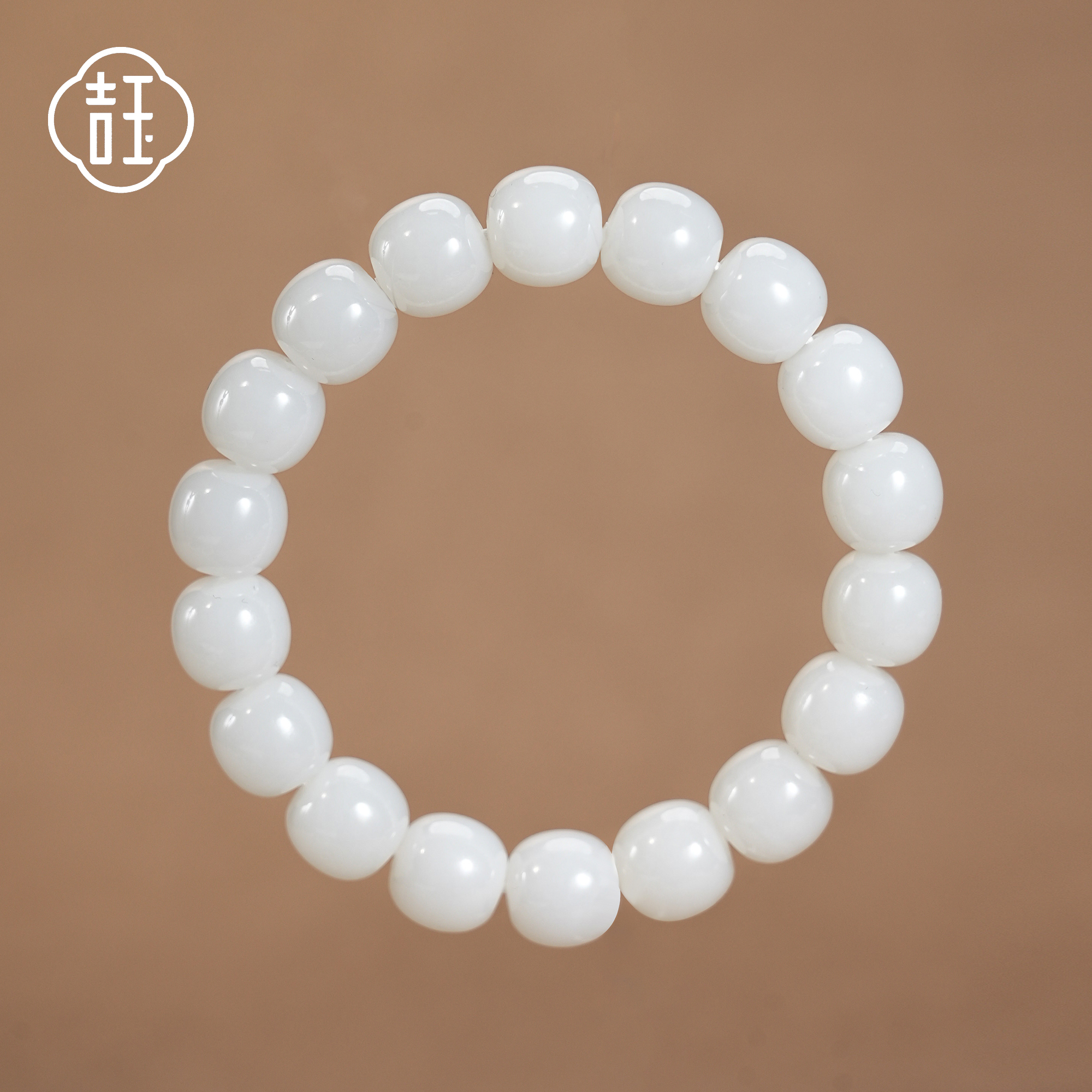 【吉玉0165-0601】新疆和田玉白玉手串11.5x12mm