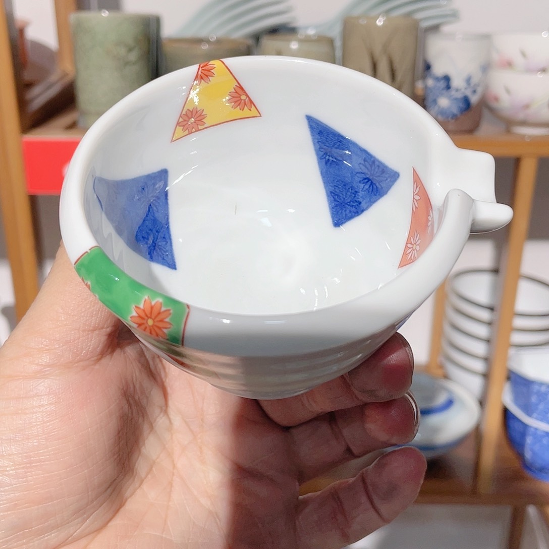 全新清秀底款手捏胎满内绘胶质釉彩绘翻墙绘公道杯