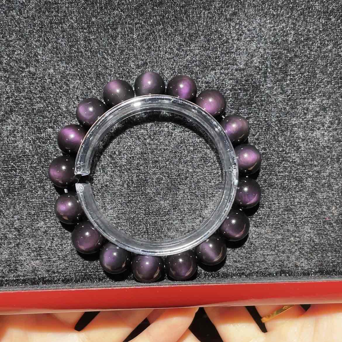 【闪购商品】未镶嵌黑曜岩手链琪**?