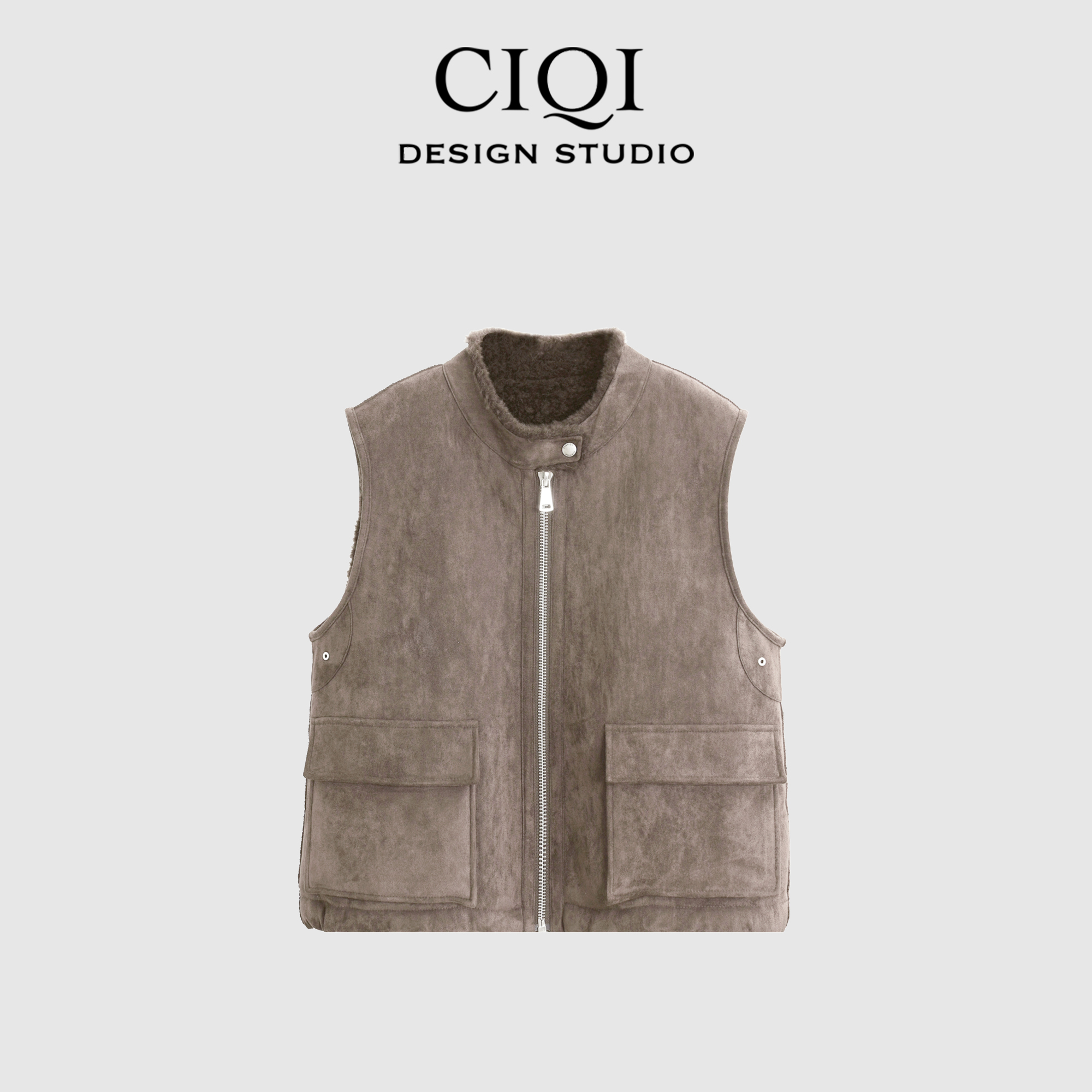 CIQI STUDIO【暮色舒暖】拉链时尚简约外套马甲MyB53525