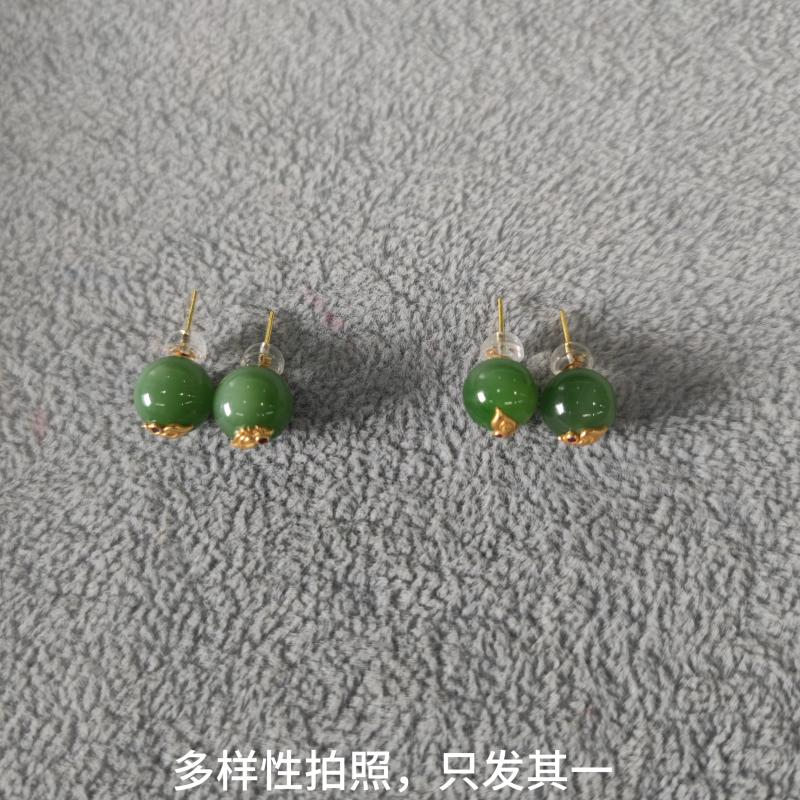 【香掌柜】俄料和田玉碧玉耳饰（发一件）