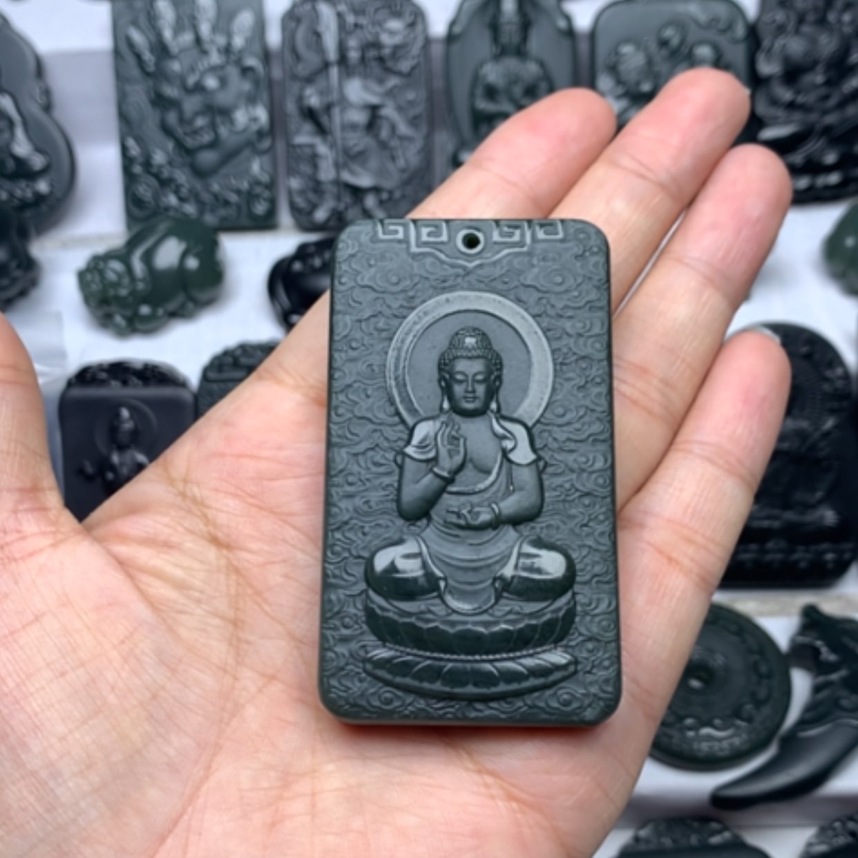 【闪购商品】和田玉未镶嵌颈饰用***龍双面雕刻