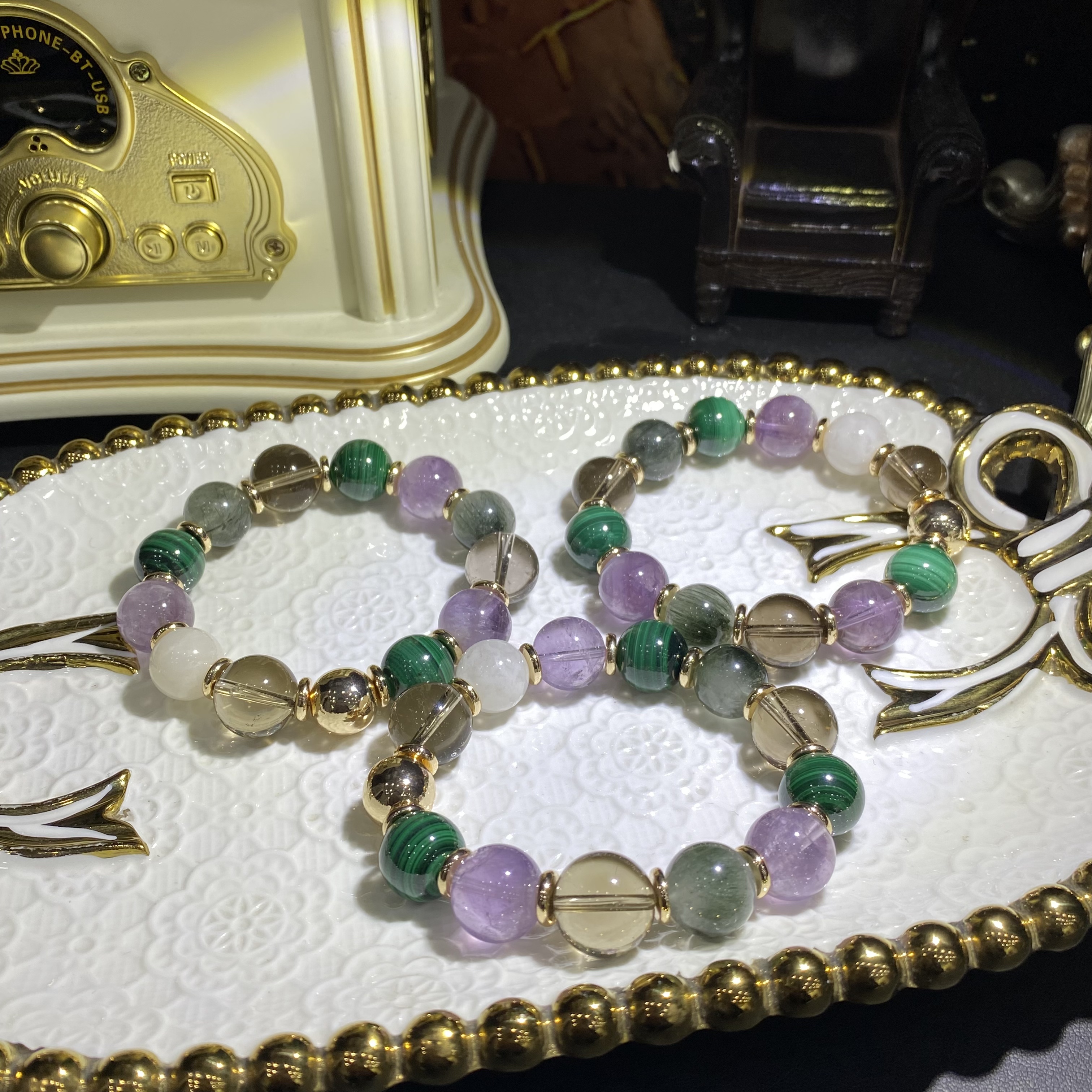 X1103-天然水晶多宝手串单圈设计款-多样性发其一