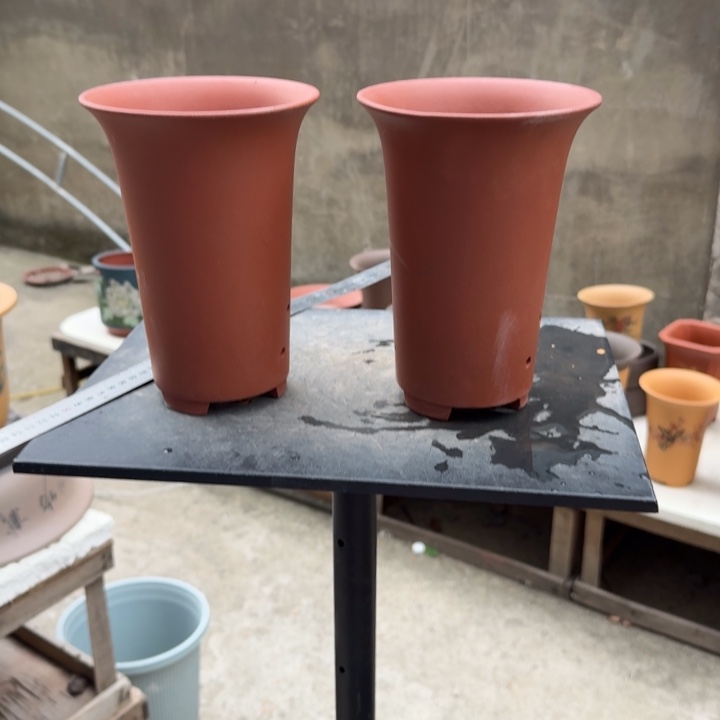 紫砂花盆 高度20口径14俩只