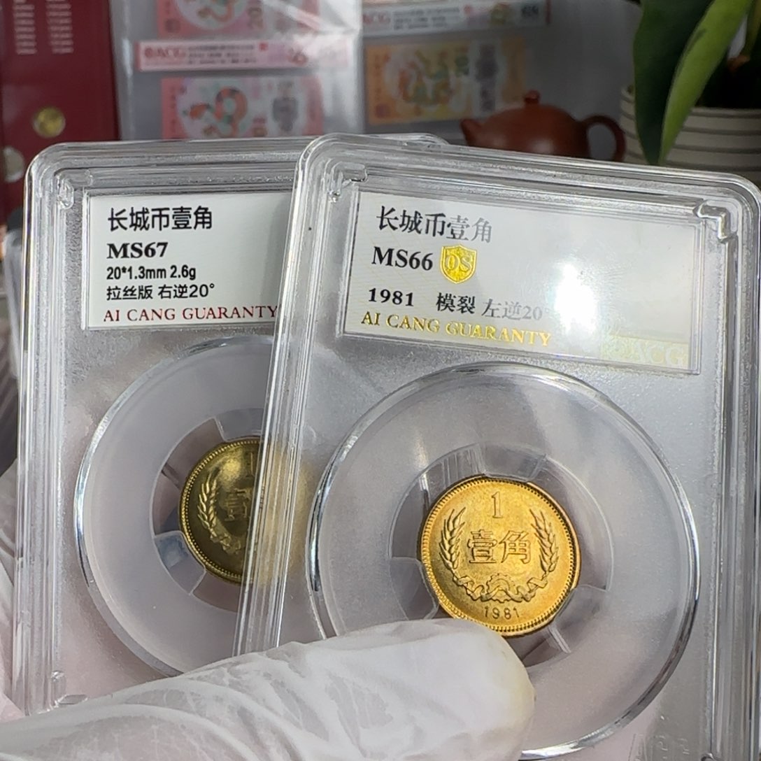 红***刘两枚81年一角背逆币