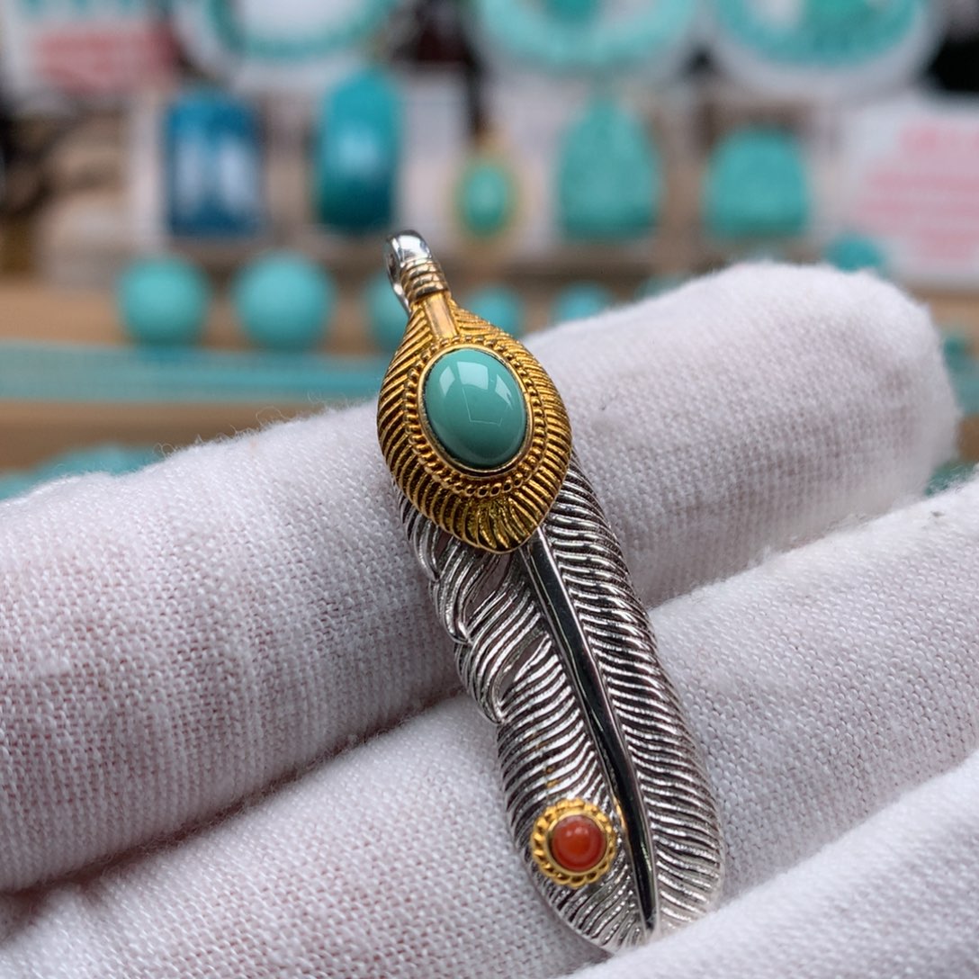 绿松石银S925镶嵌珠宝奇石