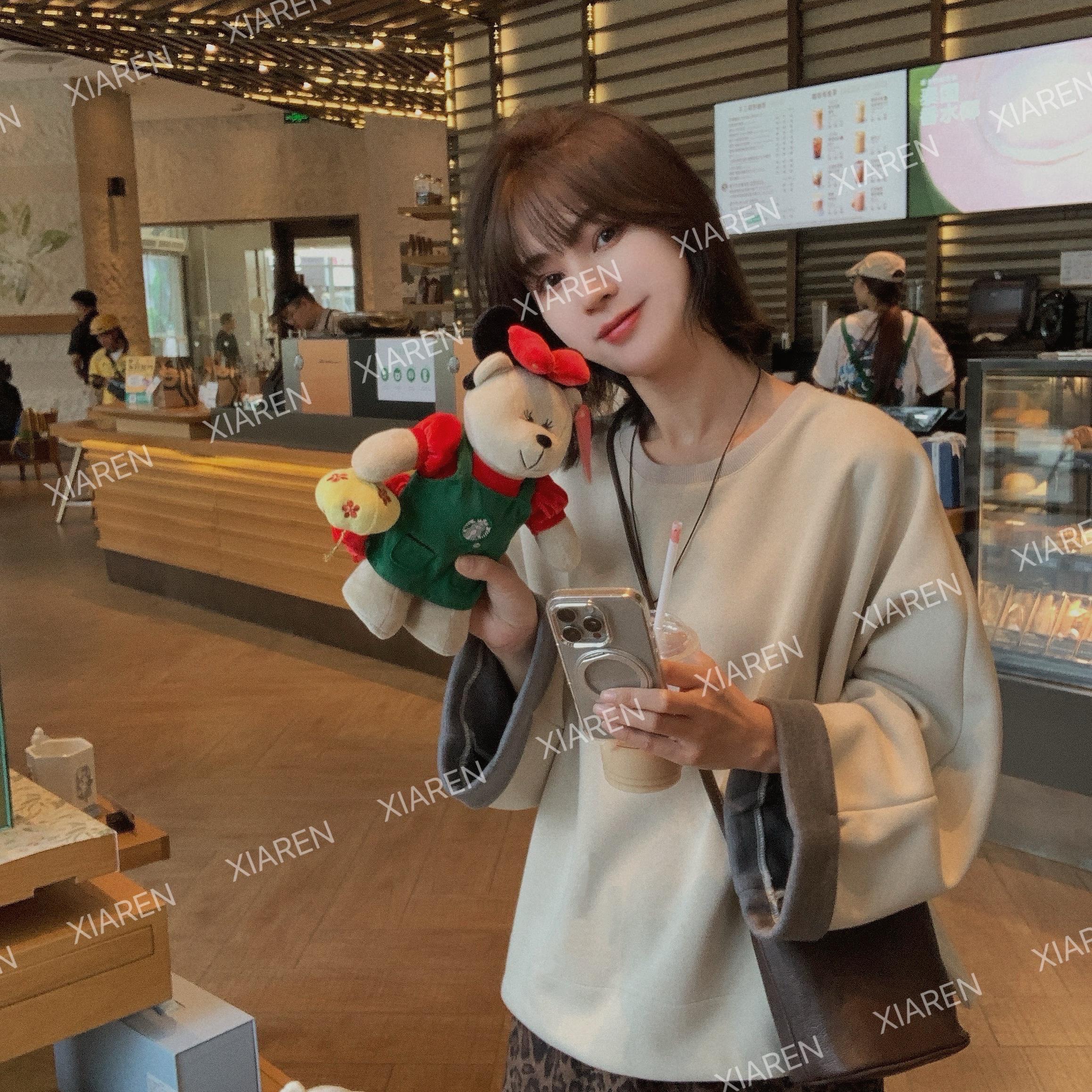 XIAREN【撞色翻袖卫衣】秋季新款上衣时尚百搭舒适出游服装女减龄款