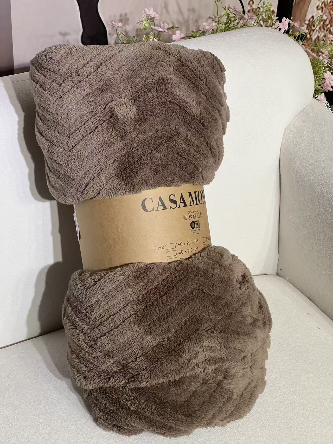 200×230 新款舒棉绒提花柔软毛毯 绒被绒毯 简约 出口剩余