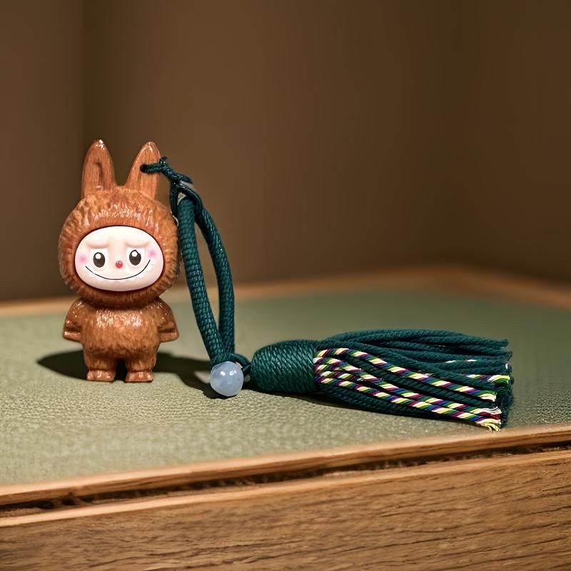 黄金木精灵挂件流苏挂绳钥匙扣随身盘玩解压可爱包包挂饰