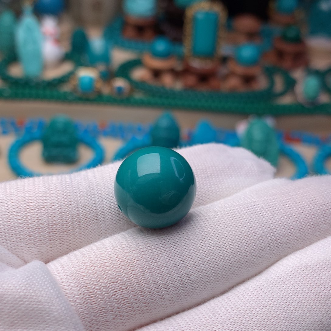绿松石珠宝奇石未镶嵌16mm