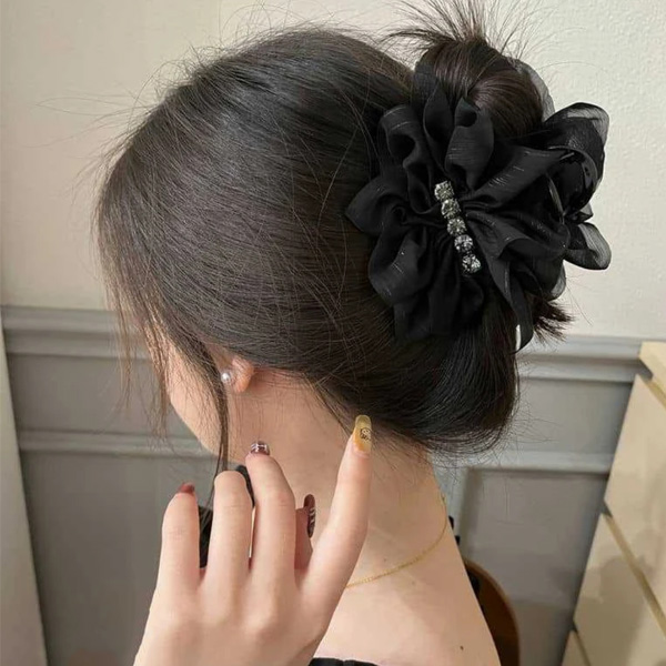 KQE/新款抓夹时尚百搭精致高级感鲨鱼夹高级闪钻8cm中号抓夹半扎