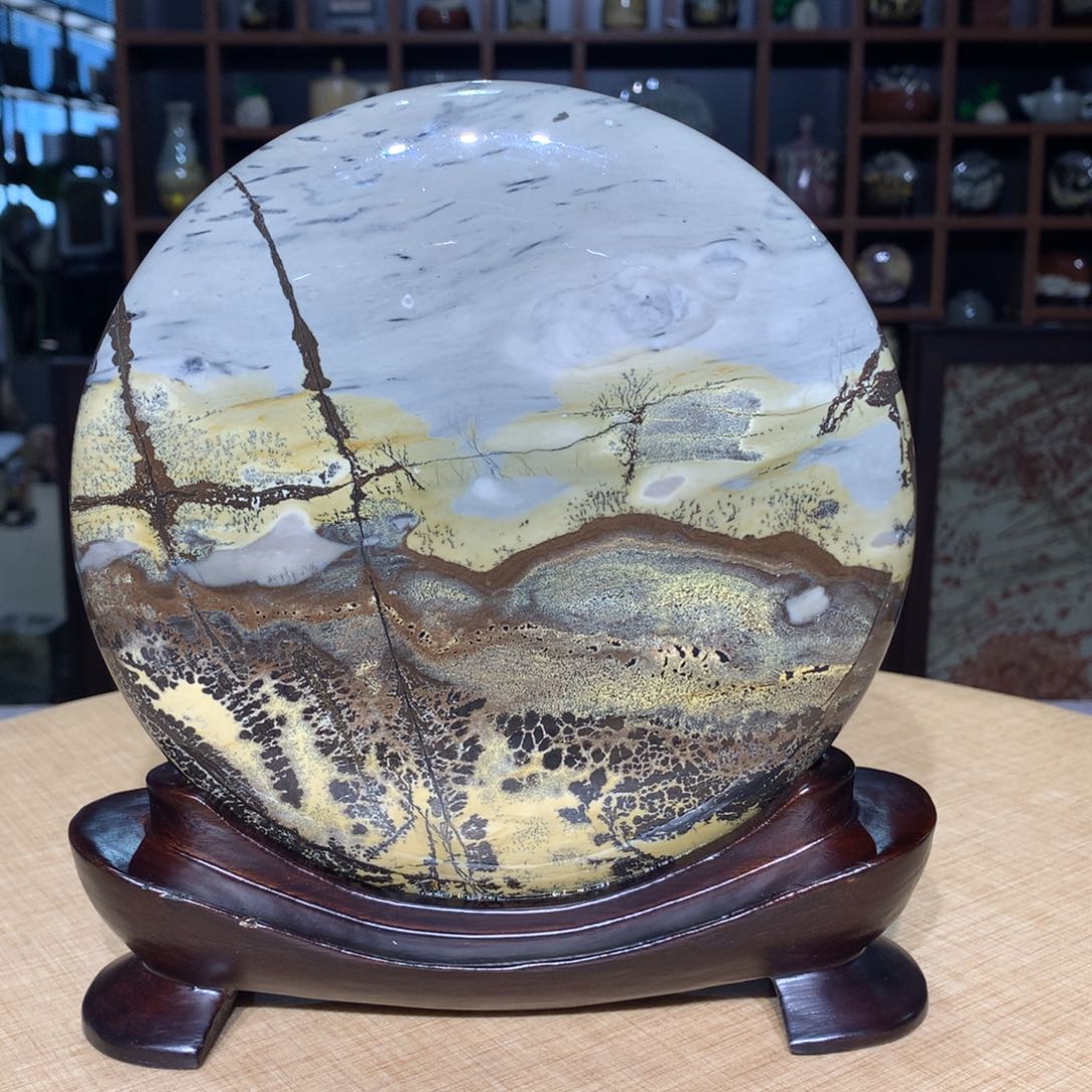 紫砂广西国画石摆件，收藏观赏