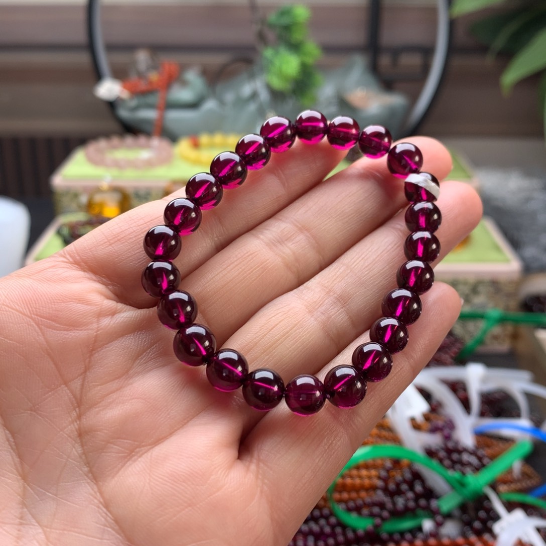 未镶嵌手串石榴石手串7.5