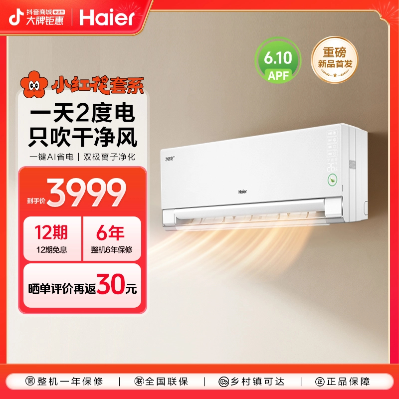 海尔(Haier)【小红花套系】净省电空调·真净版一级能效变频冷暖挂机