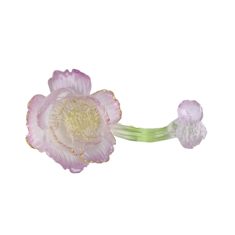 东方器韵-心缘甄【琉璃牡丹笔搁】文房四宝毛笔笔搁